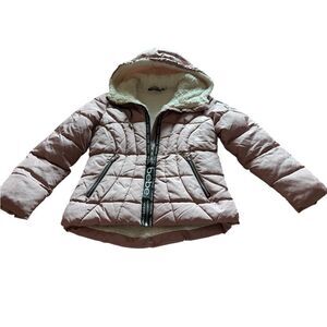 Bebe Pink Quilted Sherpa Lined Puffer Jacket – Size Small